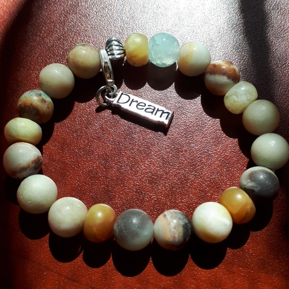 Marble Multicolored Stone bracelet + DREAM… - Picture 1 of 1